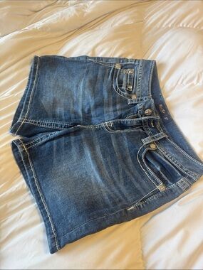 Miss Me Dark Blue Denim Jean Shorts